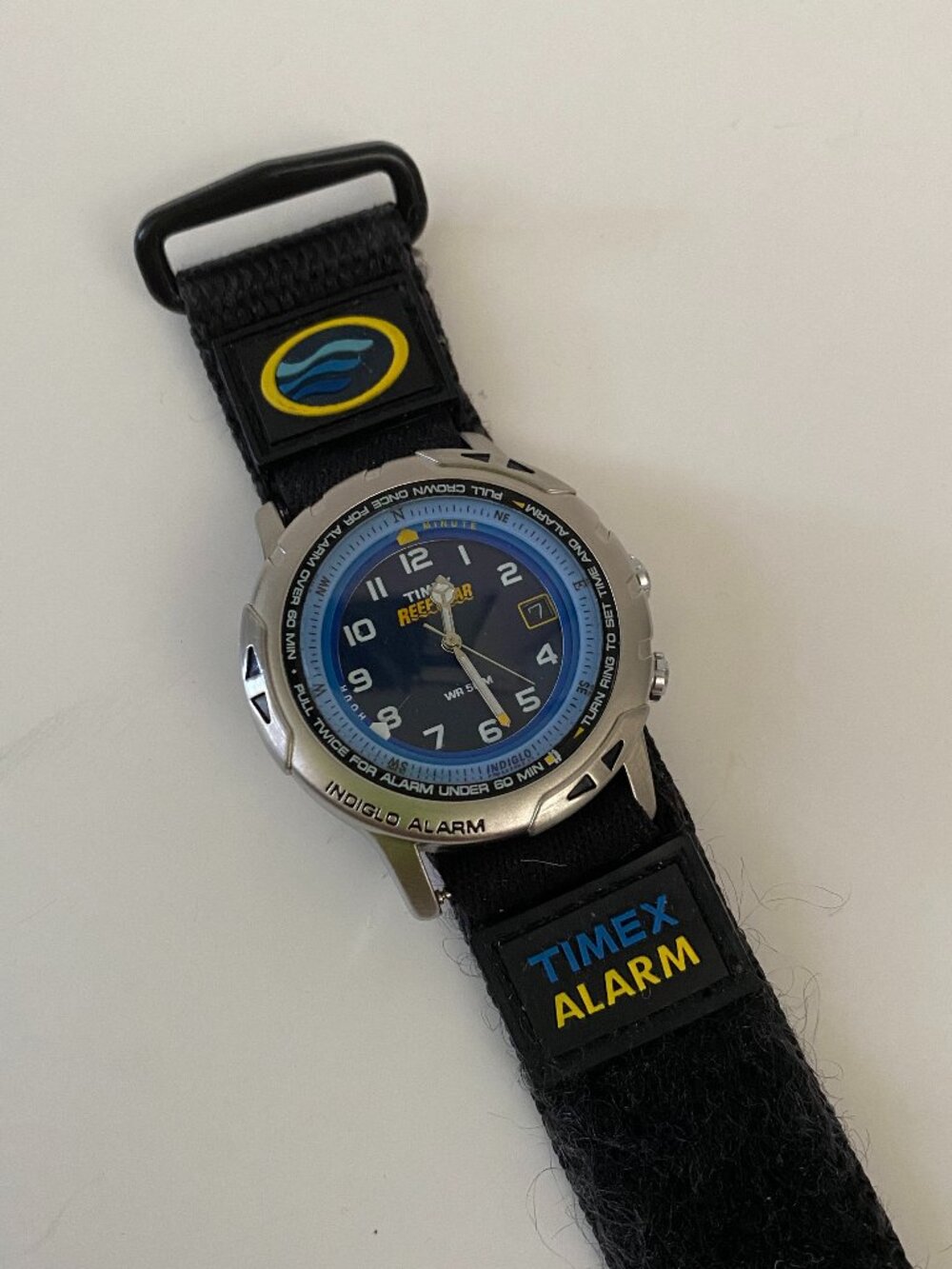 VINTAGE TIMEX MEN'S REFF GEAR INDIGLO ALARM (NOT WORK) DATE QUARTZ WATCH